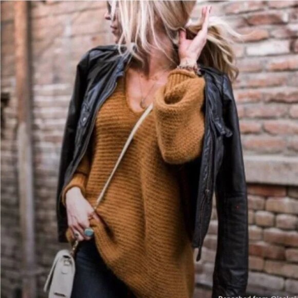 Free People All Mine Alpaca Blend Sweater in Terracotta M - Picture 6 of 16